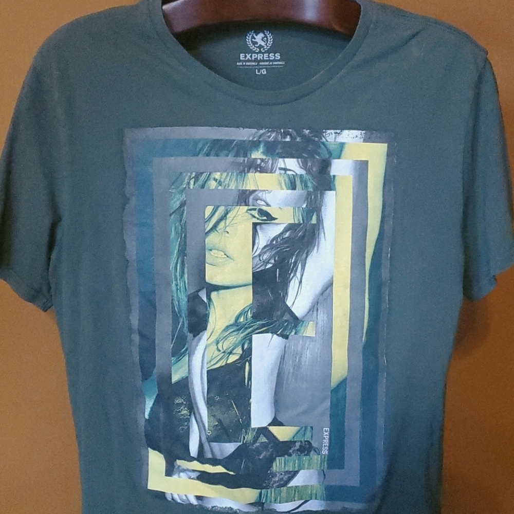 Mens green express graphic tee
